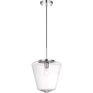 Idina-1 Light 60 Watt Pendant-12 Inch Wide and 18 Inch Tall