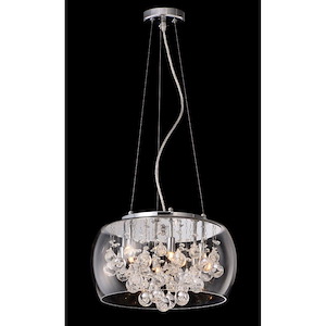 Glass-Encased Bubble Droplet-6 Light 40 Watt Pendant-16 Inch Wide and 10 Inch Tall