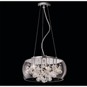 Glass-Encased Bubble Droplet-6 Light 40 Watt Pendant-20 Inch Wide and 10 Inch Tall