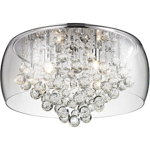 Glass-Encased Bubble Droplet-6 Light 40 Watt Ceiling Mount-16 Inch Wide and 10 Inch Tall