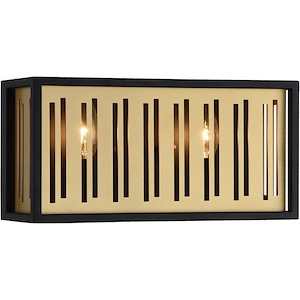 Goldenguild-2 Light 60 Watt Wall Sconce-10 Inch Wide and 7 Inch Tall