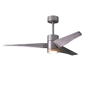 Super Janet 3-Blade 52 Inch Ceiling Fan with Light Kit In Contemporary and Transitional Style