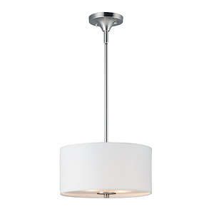 Bongo-Pendant 2 Light Oatmeal Fabric-13 Inches wide by 10.75 inches high