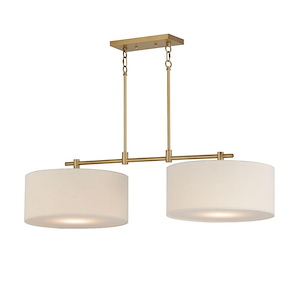 Bongo - 2 Light Linear Pendant-9.75 Inches Tall and 16 Inches Wide