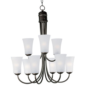 Logan-Nine Light 2-Tier Chandelier in Modern style-28.5 Inches wide by 30.5 inches high