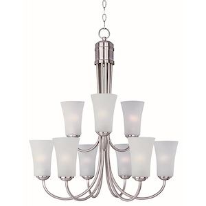 Logan-Nine Light 2-Tier Chandelier in Modern style-28.5 Inches wide by 30.5 inches high