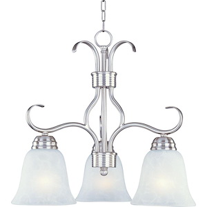 Basix-Three Light Chandelier in Contemporary style-19 Inches wide by 18.25 inches high
