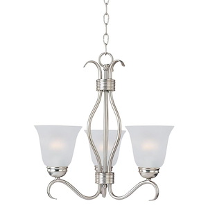 Basix-3 Light Mini Chandelier in Contemporary style-15.75 Inches wide by 18.5 inches high