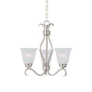 Basix-3 Light Mini Chandelier in Contemporary style-15.75 Inches wide by 18.5 inches high