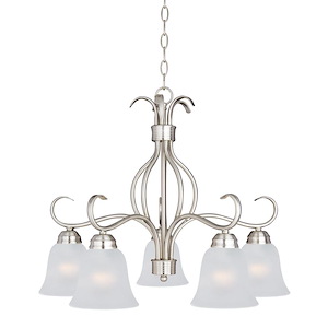 Basix-5 Light Down Light Chandelier in Contemporary style-25 Inches wide by 21 inches high