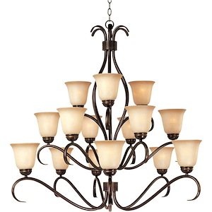 Basix-Fifteen Light 3-Tier Chandelier in Contemporary style-42 Inches wide by 40 inches high - 1338349