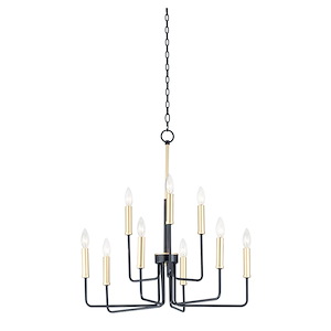 Sullivan-Nine Light 2-Tier Chandelier-25 Inches wide by 27 inches high