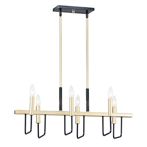 Sullivan-Six Light Linear Pendant-14 Inches wide by 12 inches high
