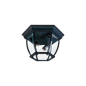 Crown Hill-Three Light Outdoor Flush Mount in Early American style-11 Inches wide by 6.5 inches high