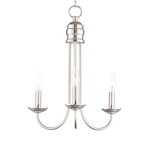 Logan-3 Light Candle Chandelier in Modern style-15.5 Inches wide by 19.25 inches high - 929753