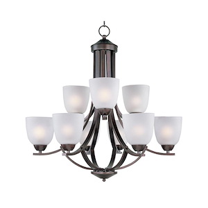 Axis-Nine Light 2-Tier Chandelier in Transitional style-28 Inches wide by 26.5 inches high - 1090266