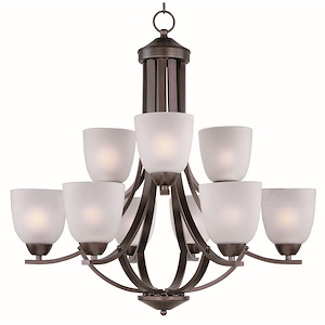 Axis-Nine Light 2-Tier Chandelier in Transitional style-28 Inches wide by 26.5 inches high