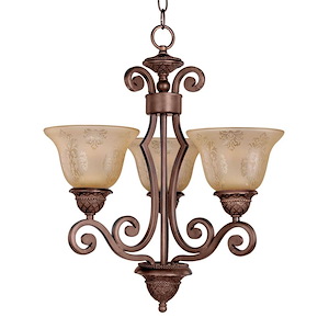 Symphony-3 Light Mini Chandelier in Mediterranean style-19 Inches wide by 21.5 inches high - 64202