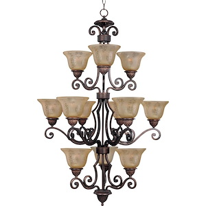 Symphony-12 Light 3-Tier Chandelier in Mediterranean style-30 Inches wide by 46 inches high