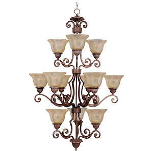 Symphony-12 Light 3-Tier Chandelier in Mediterranean style-30 Inches wide by 46 inches high