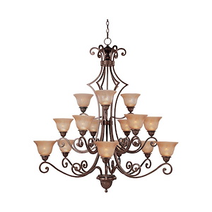 Symphony-15 Light 3-Tier Chandelier in Mediterranean style-49 Inches wide by 51 inches high - 1027869