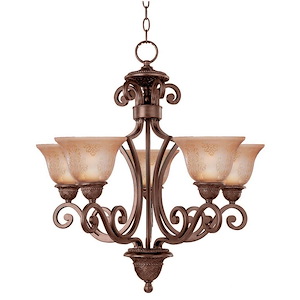 Symphony-5 Light Chandelier in Mediterranean style-26 Inches wide by 27 inches high