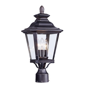 Knoxville-Three Light Outdoor Post Lantern in Early American style-9 Inches wide by 19.5 inches high