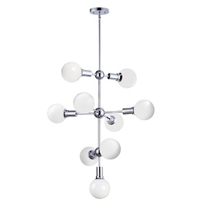 Molecule-9 Light Entry Foyer Pendant-27 Inches wide by 33 inches high - 1027796