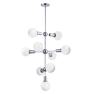 Molecule-9 Light Entry Foyer Pendant-27 Inches wide by 33 inches high
