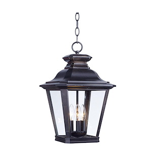 Knoxville-Three Light Outdoor Pendant in Early American style-11 Inches wide by 17.5 inches high - 605009