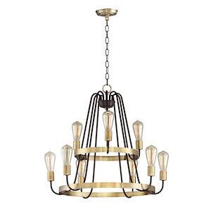 Haven-Nine Light 2-Tier Chandelier-27 Inches wide by 24.25 inches high