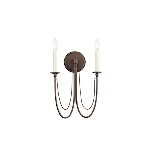 Plumette - 2 Light Wall Sconce In Traditional Style-16 Inches Tall and 14 Inches Wide