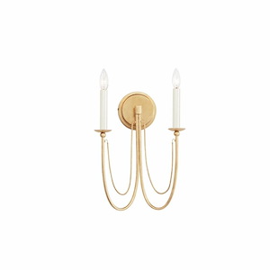 Plumette - 2 Light Wall Sconce In Traditional Style-16 Inches Tall and 14 Inches Wide
