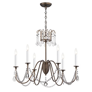 Plumette - 6 Light Chandelier In Traditional Style-22 Inches Tall and 28 Inches Wide