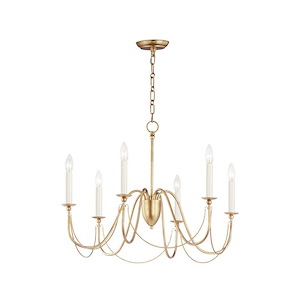 Plumette - 6 Light Chandelier In Traditional Style-22 Inches Tall and 28 Inches Wide - 1046766