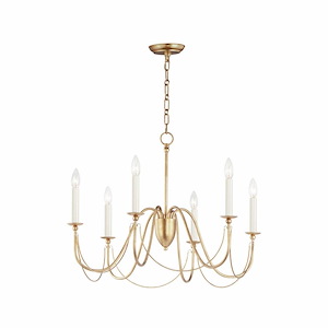 Plumette - 6 Light Chandelier In Traditional Style-22 Inches Tall and 28 Inches Wide - 1046766