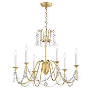 Plumette - 6 Light Chandelier In Traditional Style-22 Inches Tall and 28 Inches Wide - 1265834