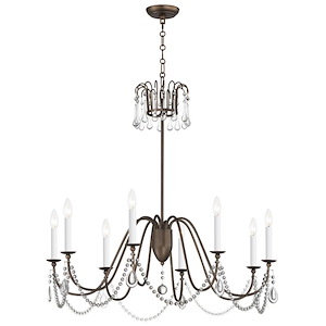 Plumette - 8 Light Chandelier In Traditional Style-30 Inches Tall and 36 Inches Wide