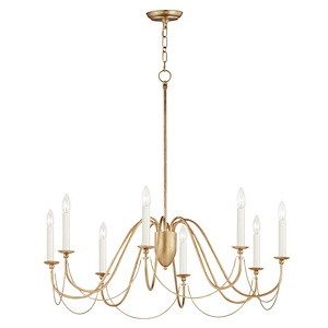 Plumette - 8 Light Chandelier In Traditional Style-30 Inches Tall and 36 Inches Wide