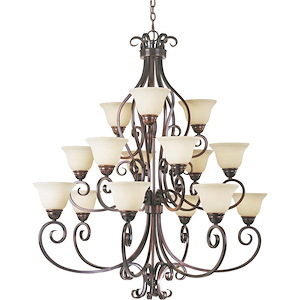 Manor-Fifteen Light Three Tier Chandelier in Early American style-45 Inches wide by 47.5 inches high