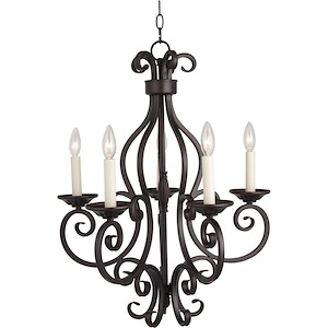 Manor-Five Light Chandelier in Early American style-26 Inches wide by 28 inches high