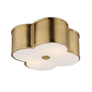 Clover - 2 Light Flush Mount-6.25 Inches Tall and 14 Inches Wide