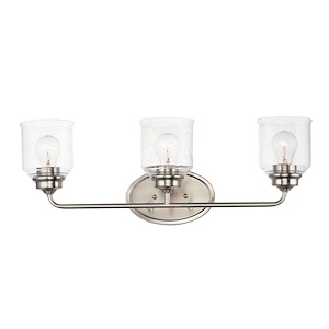 Acadia-Bath Vanity Light-Bell Shaped Glass Shades-10.5 inches high - 1291855