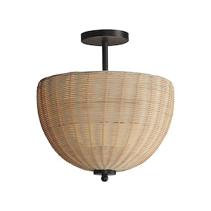 Maldives - 2 Light Semi-Flush Mount-16 Inches Tall and 14.75 Inches Wide