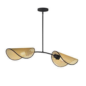 Bonnet - 2 Light Linear Pendant-6.5 Inches Tall and 9 Inches Wide
