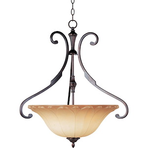 Allentown-Three Light Invert Bowl Pendant in Mediterranean style-24.5 Inches wide by 29 inches high