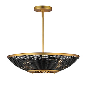 Rattan - 3 Light Pendant-5.25 Inches Tall and 20.25 Inches Wide