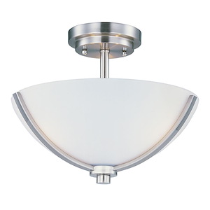 Deven - 3 Light Semi-Flush Mount In Modern Style-10 Inches Tall and 14 Inches Wide