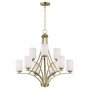 Deven - 9 Light 2-Tier Chandelier In Modern Style-32 Inches Tall and 32 Inches Wide - 1284087