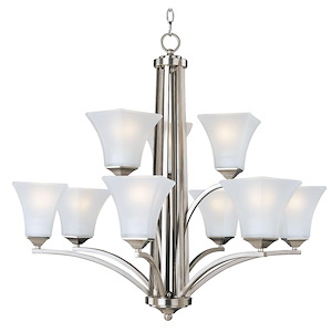 Aurora-Nine Light 2-Tier Chandelier in Contemporary style-31.5 Inches wide by 30 inches high